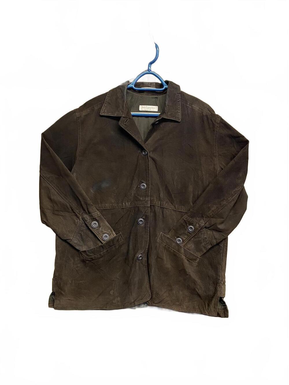 Vintage San Fransisco Collection Women's Brown Suede Button-Up Jacket Size 9-10
